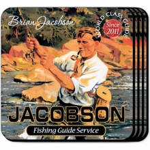 Fishing Guide Personalized Beverage Coaster Set