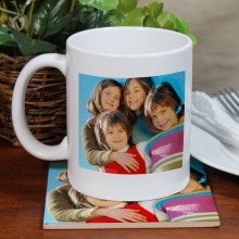 Photo Mug and Photo Coaster Set