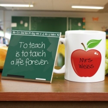Teacher Chalkboard Personalized Mug and Coaster Set