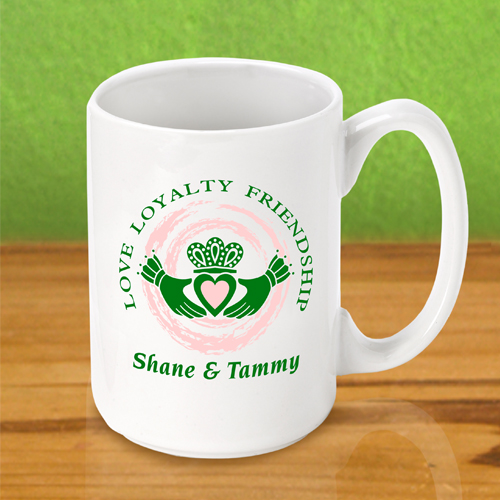 Irish Claddagh Personalized Irish Coffee Mugs