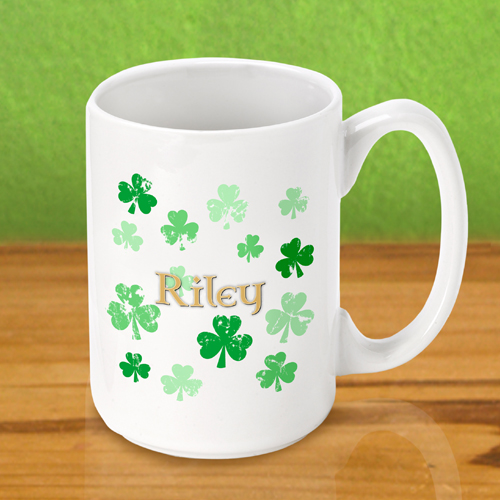 Raining Clovers Personalized Irish Coffee Mugs