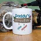 Hooked on Fishing Personalized Fishing Coffee Mug