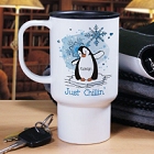 Personalized Just Chillin Penguin Travel Mugs