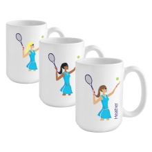 Personalized Go-Girl Tennis Coffee Mugs