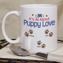Puppy Love Personalized Paw Prints Pet Coffee Mug
