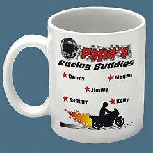 Racing Buddies Personalized Motorcycle Racing Coffee Mugs