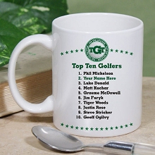 Top Ten Male Golfers Personalized Golf Coffee Mugs