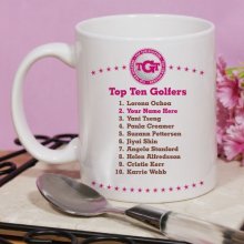 Top Ten Ladies Golfers Personalized Golf Coffee Mugs
