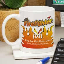 Flames Personalized Firefighter Coffee Mugs