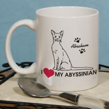 I Love My Cat Personalized Coffee Mug