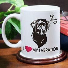 I Love My Dog Personalized Dog Breed Coffee Mug