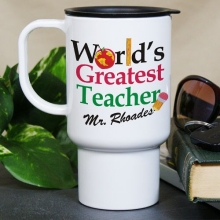 Personalized Worlds Greatest Teacher Travel Mugs
