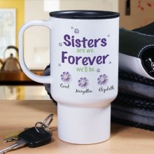 Personalized Sisters Forever Travel Mugs