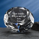 Engraved Optic Crystal Diamond Paperweights