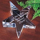 Engraved Optic Crystal Star Paperweights