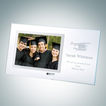 Engraved Clear Glass Graduation Horizontal Stainless Photo Frames