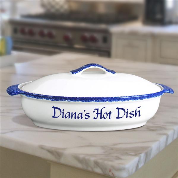 Personalized Covered 1.5 Quart Oval Baker Casserole Dish: Personalized  Stoneware - Mail Order Shoppe Personalized Stoneware