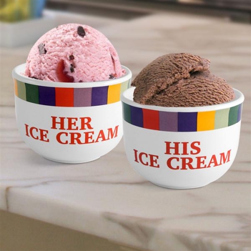 Personalization Universe Custom Ice Cream Shoppe 14 oz. Bowl -  Heavyweight Stoneware, Chip-Resistant, Personalized with Any Name - Perfect  Couples, Mom, Dad, Boys,Girls - Dishwasher & Microwave Safe: Dessert Bowls