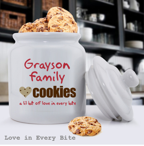 Love in Every Bite Personalized Ceramic Cookie Jars