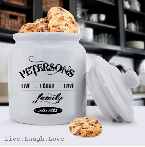 Live Laugh Love Personalized Ceramic Cookie Jars