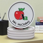 Personalized School Teacher Icons 4 Piece Ceramic Coaster Set