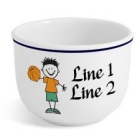 Personalized Basketball Icon Ceramic Ice Cream Bowls