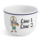 Personalized Football Icon Stoneware Ice Cream Bowls