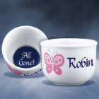 Girls Personalized Butterfly Ice Cream Bowl
