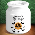Personalized Ceramic Halloween Skull Cookie Jars