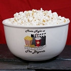 Personalized Movie Night Ceramic Popcorn Bowls
