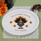 Pilgrim Turkey Personalized Thanksgiving Serving Platters