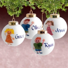 Kids Personalized Porcelain Christmas Tree Ornaments