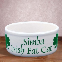 Irish Shamrocks Personalized 5.25" Cat Food Bowls
