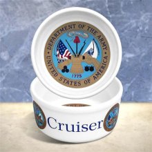 Military Insignia Personalized 5.25" Cat Food Bowls