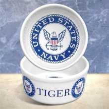Military Insignia Personalized 5.25" Cat Food Bowls
