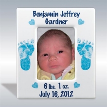 Personalized Footprints Baby Boy Ceramic Picture Frames