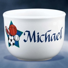 Personalized All Star Sports Stoneware Ice Cream Bowls