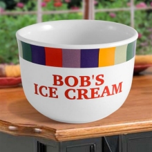 Rainbow Design Personalized Stoneware Ice Cream Bowls