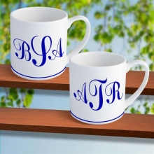 Monogrammed Mugs - Set of Two