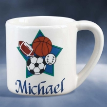 Personalized All Star Kids Ceramic Sports Mugs