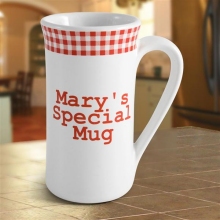 Red Gingham Personalized Irish Coffee Mugs