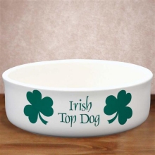 Irish Personalized 9.5" Stoneware Dog Bowls
