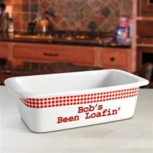 Red Gingham Personalized 1 Quart Loaf Pan