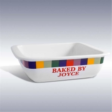 Rainbow Design Personalized Stoneware Square Baker