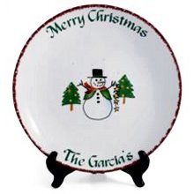 Personalized 13" Snowman Serving Platters