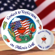 All American Personalized BBQ Serving Plates