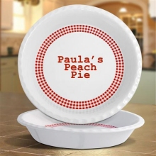 Red Gingham Personalized 10" Pie Plates