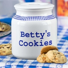 Personalized Blue Gingham One Gallon Cookie Jars