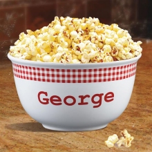 Red Gingham Personalized 1 Quart Popcorn Bowls