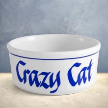 Crazy Cat Ceramic 5" Cat Food Bowls